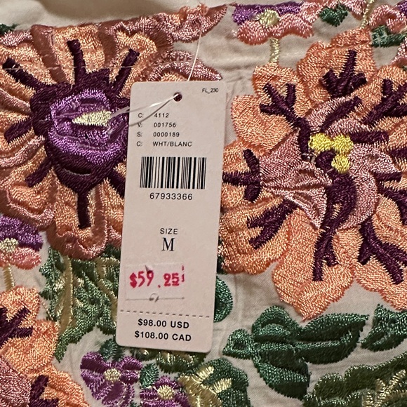 Anthropologie Tiny Marin Floral Ruffle Strap Blouse - Cream and Multicolor - Picture 6 of 11